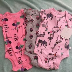 3 new Rosie Pope Onesies! 6-9 months